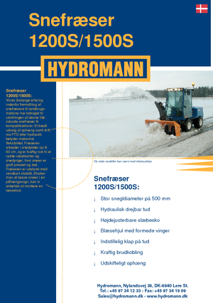Pługi wirnikowe do odśnieżania Hydromann 1500 S