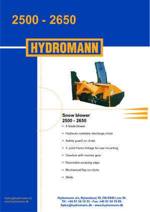 Pługi wirnikowe do odśnieżania Hydromann 2500