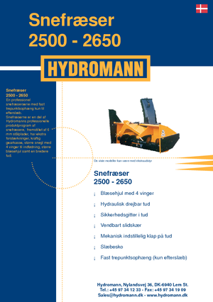 Pługi wirnikowe do odśnieżania Hydromann 2500