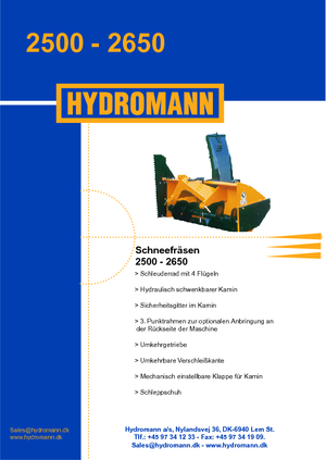 Pługi wirnikowe do odśnieżania Hydromann 2500