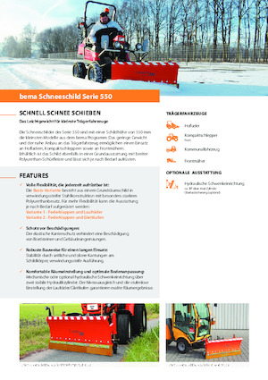 Lekkie pługi śnieżne lemieszowe Bema 550/1800