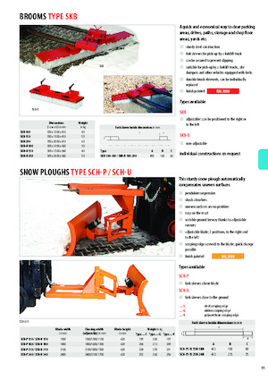 Lekkie pługi śnieżne lemieszowe Bauer SCH-P 240