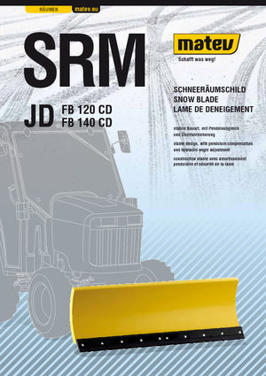 Lekkie pługi śnieżne lemieszowe Matev SRM-FB 140 CD JD