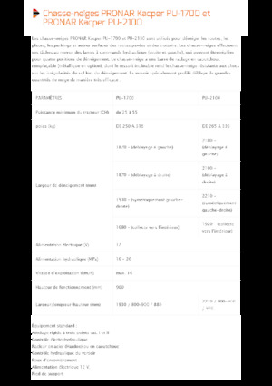 Pługi śnieżne z lemieszem uchylnym Pronar PU 2100