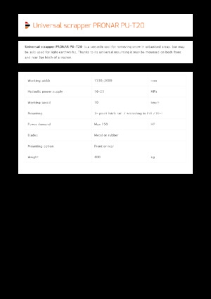 Pługi śnieżne z lemieszem uchylnym Pronar PU-T20