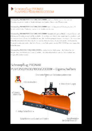 Pługi śnieżne z lemieszem uchylnym Pronar PUV 1350M