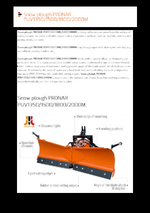 Pługi śnieżne z lemieszem uchylnym Pronar PUV 1350M