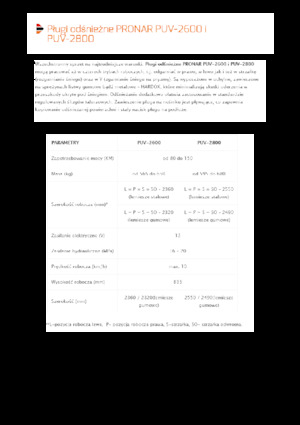 Pługi śnieżne z lemieszem uchylnym Pronar PUV 2800