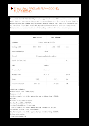 Pługi śnieżne z lemieszem uchylnym Pronar PUV 3600HD