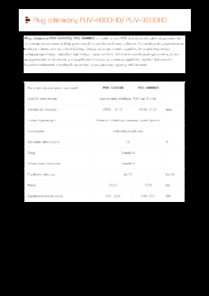 Pługi śnieżne z lemieszem uchylnym Pronar PUV 3600HD