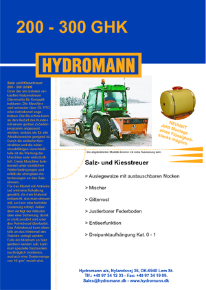 Dołączane rozsiewacze Hydromann 200 G