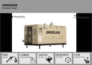 Stacjonarne sprężarki i kompresory powietrza - wyskoprężne, elektryczne i spalinowe Doosan PA257VH