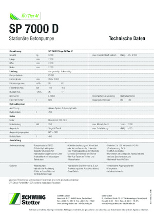 Stacjonarna pompa do betonu SCHWING-Stetter SP 7000 D