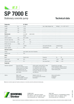 Stacjonarna pompa do betonu SCHWING-Stetter SP 7000 E