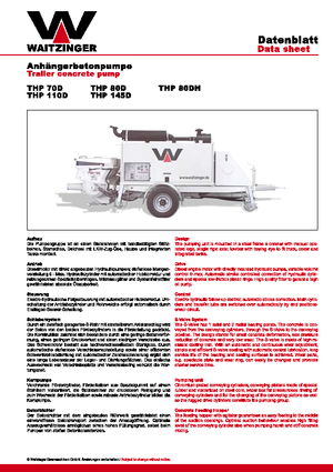 Stacjonarna pompa do betonu Waitzinger THS 70 D