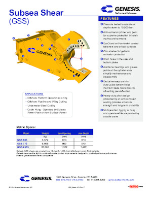Maszyny do cięcia odpadów stalowych Genesis GSS 775