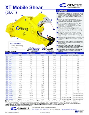 Maszyny do cięcia odpadów stalowych Genesis GXT 225