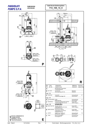 Pompy zatapialne ściekowe Faggiolati G 213 R3C4-P40AA2