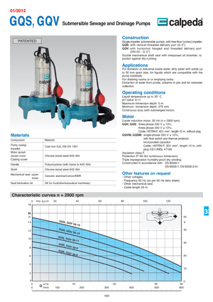 Pompy zatapialne ściekowe Calpeda GQV 50-8