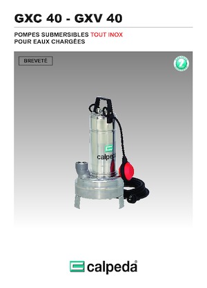 Pompy zatapialne ściekowe Calpeda GXC 40-13