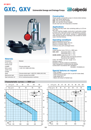 Pompy zatapialne ściekowe Calpeda GXC 40 A