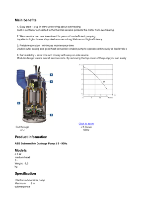 Pompy zatapialne ściekowe ABS-Pumpen J 5 W