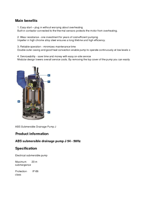 Pompy zatapialne ściekowe ABS-Pumpen J 54 HD direkt