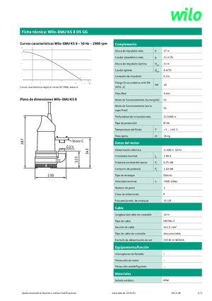 Pompy zatapialne ściekowe WILO-EMU Pumpen KS 8DS GG