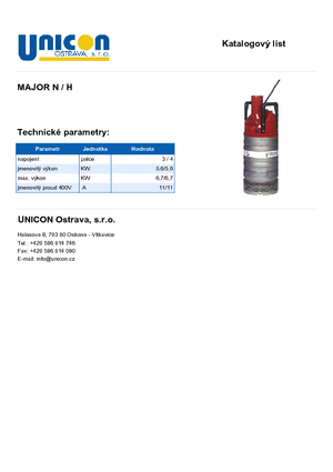 Pompy zatapialne ściekowe Grindex Major H