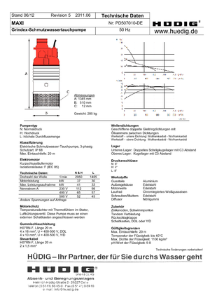 Pompy zatapialne ściekowe Grindex Maxi N