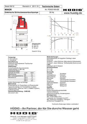 Pompy zatapialne ściekowe Grindex Minor H