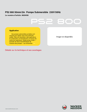 Pompy zatapialne ściekowe Wacker Neuson PSA2 800