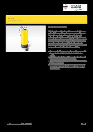 Pompy zatapialne ściekowe Wacker Neuson PST2 400