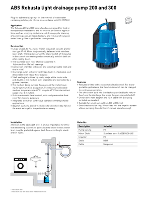 Pompy zatapialne ściekowe ABS-Pumpen Robusta 200 TS