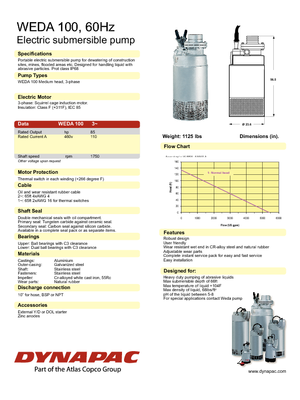 Pompy zatapialne ściekowe WEDA Weda 100