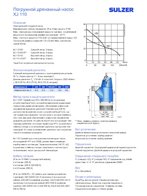 Pompy zatapialne ściekowe Sulzer XJ 110 ND