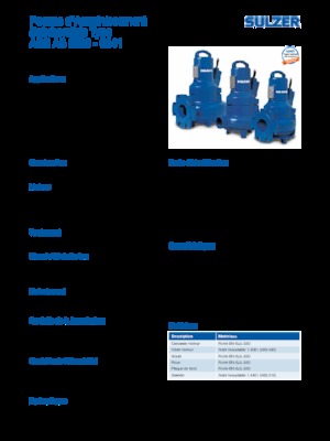 Pompy zatapialne do wody brudnej Sulzer AS 0831 S 22-4 D/TKS