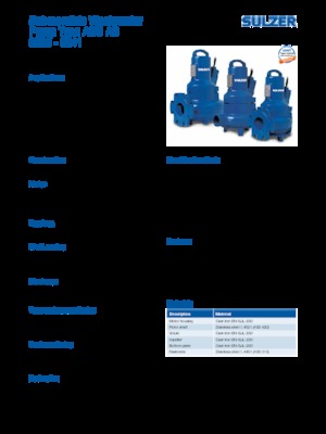 Pompy zatapialne do wody brudnej Sulzer AS 0840 S 17-2 D/TKS