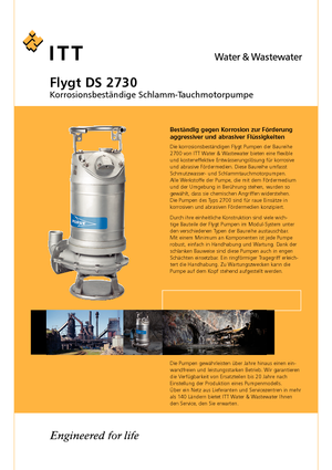 Pompy zatapialne do wody brudnej Flygt-Pumpen DS 2730 LR 441