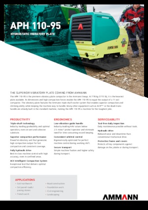 Rewersyjne Zagęszczarki / płyty wibracyjne Ammann APH 110-95 Totmann