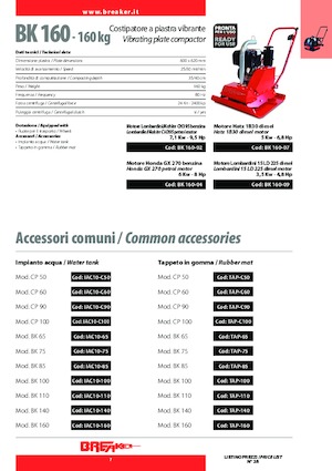 Jednokierunkowe Zagęszczarki / płyty wibracyjne Breaker BK 160-09