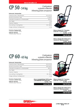 Jednokierunkowe Zagęszczarki / płyty wibracyjne Breaker CP 60-03