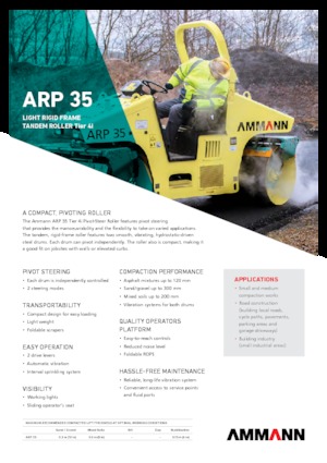 Walce wibracyjne tandemowe Ammann ARP 35