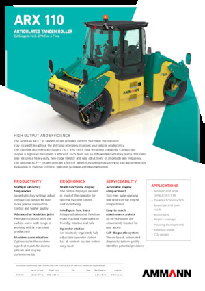 Walce wibracyjne tandemowe Ammann ARX 110 St V