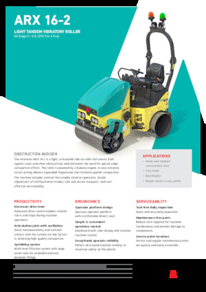 Walce wibracyjne tandemowe Ammann ARX 16-2