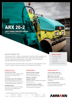 Walce wibracyjne tandemowe Ammann ARX 20-2