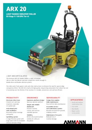 Walce wibracyjne tandemowe Ammann ARX 20 T4f