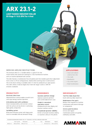 Walce wibracyjne tandemowe Ammann ARX 23.1-2