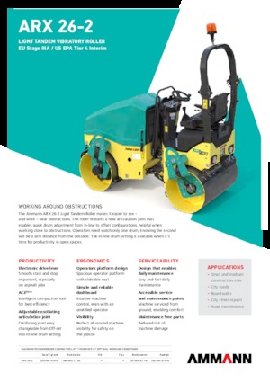 Walce wibracyjne tandemowe Ammann ARX 26-2 T4f
