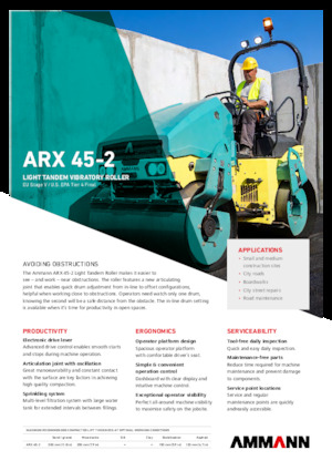Walce wibracyjne tandemowe Ammann ARX 45-2